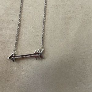 Sterling Silver and tiny diamonds arrow necklace